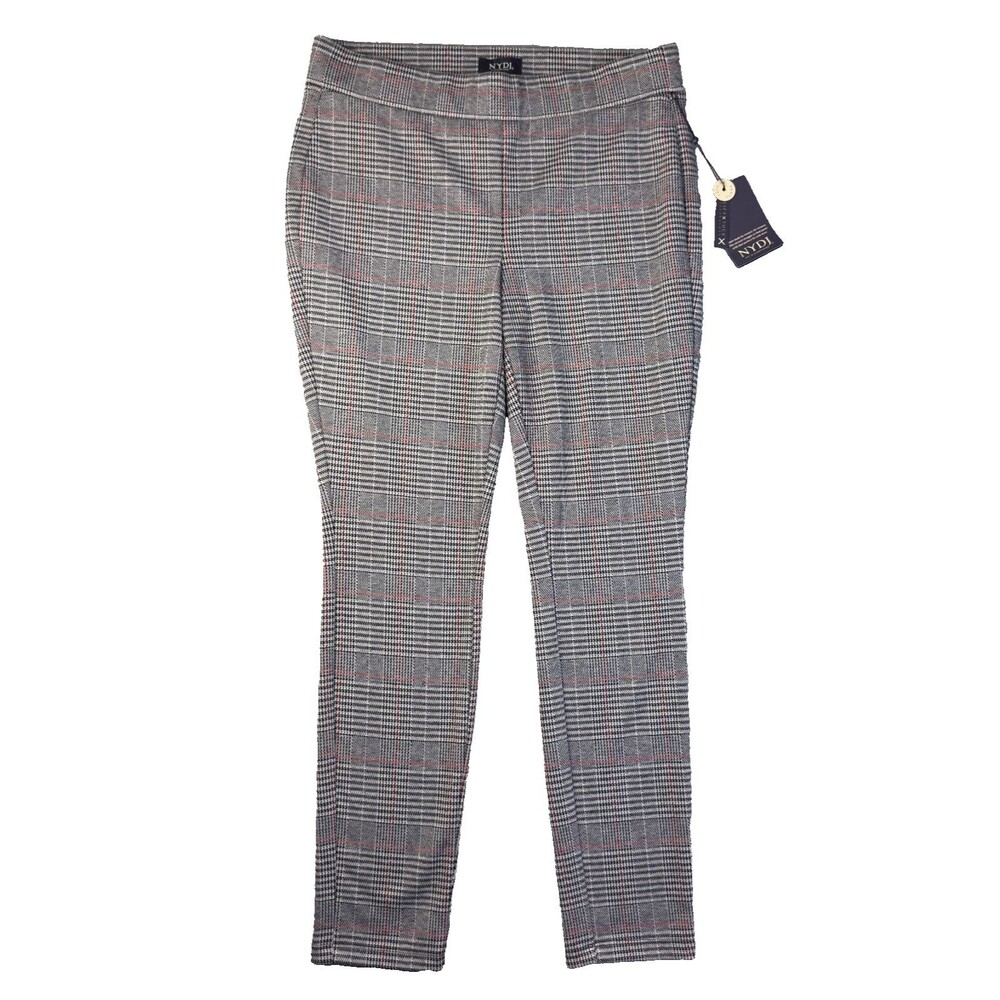 NYDJ Legging Womens 8 Gray Red Plaid Winchester Career Office Preppy Classy NWT